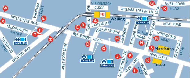 Stop G towards Woolwich / Stop H towards Orpington